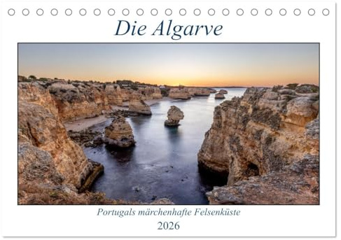 Die Algarve - Portugals märchenhafte Felsenküste (Tischkalender 2026 DIN A5 quer), CALVENDO Monatskalender: Zauberhafte Aufnahmen von den beliebten Stränden der Algarve (CALVENDO Orte)