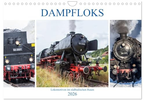 Dampfloks im südbadischen Raum (Wandkalender 2026 DIN A4 quer), CALVENDO Monatskalender: Nostalgische Loks (CALVENDO Technologie)