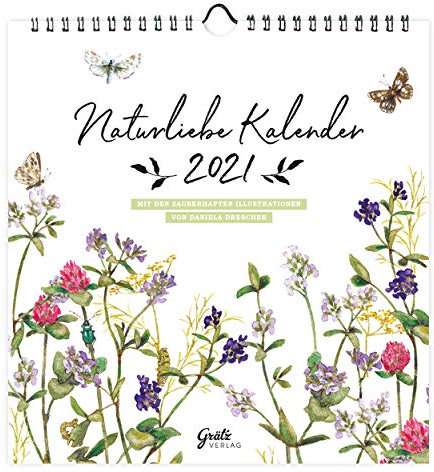 Naturliebe Kalender 2021 Wandkalender quadratisch | Dekorativer Monatsplaner |Jahreskalender mit Monatskalendarium, zum Aufhängen für Zuhause oder im Büro