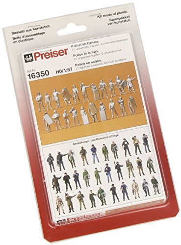 Preiser 16350 Unlackiertes Figuren-Set Sortierte Polizei HO Modellfigur