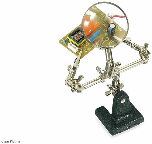 Lötstation mit Lupe, Heavy Fuß aus Gusseisen, Klemmbacke Pistole zwei Tragegriffen, Hand-helfen Lupe