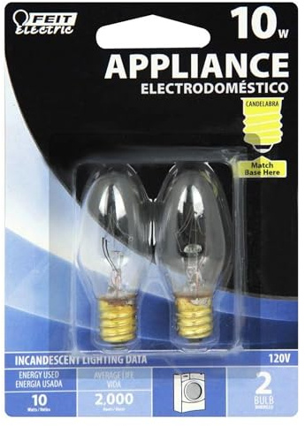 10-Watt C7 Appliance Incandescent Light Bulb (2-Pack)-Feit Electric-BP10C71/2/RP