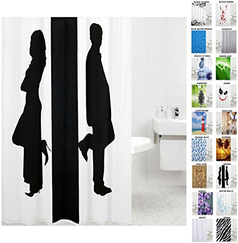 Sanilo Duschvorhang, viele schöne Duschvorhänge zur Auswahl, hochwertige Qualität, inkl. 12 Ringe, wasserdicht, Anti-Schimmel-Effekt (180 x 180 cm, Unisex)