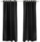 Victoria M. Aurora Verdunkelungsvorhang Blickdicht, Thermovorhang, Ösenvorhang, Schallschutz Vorhang 140 x 245cm, Schwarz, 2er Pack