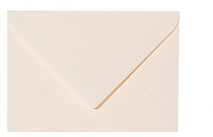 Paper24 50 hochwertige Briefumschläge C6 114x162 mm mit Spitzlasche, 120g, Farbe: 02 Creme