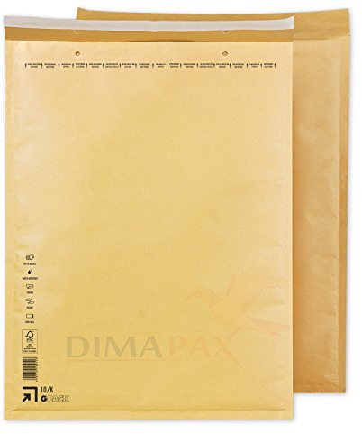 200 x Luftpolstertaschen Versandtaschen braun weiß alle Größen wählbar dimapax (200 x K10, braun)
