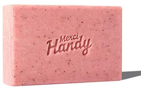 Merci Handy - Rückfettende Naturseife im Stück (100 g) - Für Hände und Körper - Feuchtigkeitsspendend und exfolierend - Parfum Flower Power