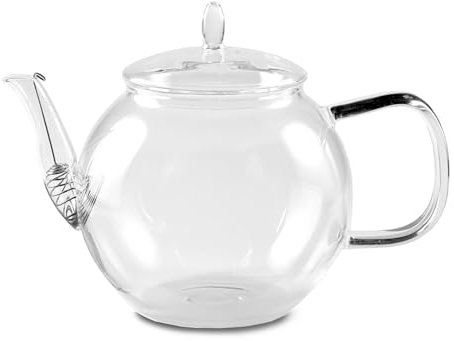 Bedida Teekanne Glas (1300Ml) - Teekanne Mit Siebeinsatz Im Auslauf, Glaskanne Mit Deckel, Tee Geschenk