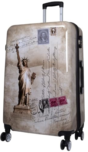 Bowatex Große Bedruckte Motivkoffer New York Fotokoffer Trolley, USA Koffer 77cm