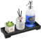 Luxspire Small Black Tray Rectangle Vanity Tray, Resin Toilet Tank Organiser Tray Toiletry Bathtub Bathroom Tray Sink Tidy Caddy Organiser for Shower Soap Bottle Sink Side Narrow Tray, Matte Black