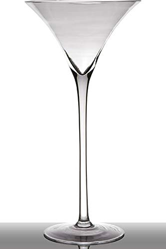 INNA-Glas Cocktailglas - Martini Glas Sacha auf Standfuß, Trichter - rund, klar, 40cm, Ø 19.5cm - XXL Glas - Riesen Glas