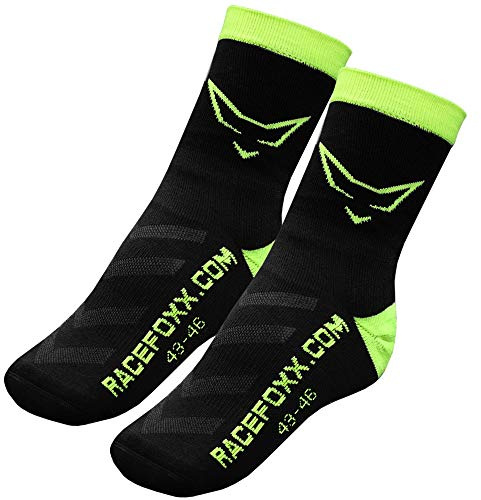 Racefoxx Motorrad Socken, Socke, Sportsocken, Strumpf mit CoolPlus (43-46)