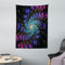 ABAKUHAUS Trippy Wandteppich, Vortex von Vivid Petals aus Weiches Mikrofaser Stoff Waschbar ohne Verblassen Digitaldruck, 110 x 150 cm, Lila Aqua