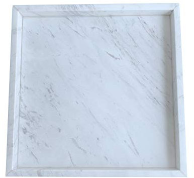 StonePlus Kosmetiktablett für Rasierer, Handtuch, Zahnpasta 9.84x9.84x1.18in Volakas Weiß