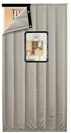 Thicken Winter Warm Soundproof Door Curtain Insulated, Cotton Door Cover Soundproofing Sheet, for Air Conditioner Heater Room/Kitchen