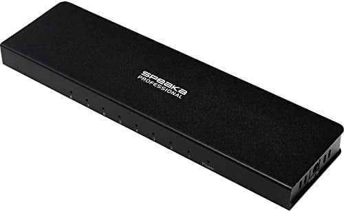 SPEAKA PROFESSIONAL SP-HDS-280 HDMI-Splitter, 8 Ports, kompatibel mit Ultra HD 3840 x 2160 Pixel, Schwarz