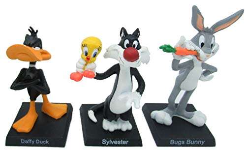 Raro Lotto 3 Figuren aus Metall 3D Kollektion LOONEY TUNES – Bugs Bunny Daffy Duck Silvestro und Tweety – mehrfarbig – 5 cm / 9 cm