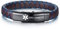 TYPE 2 DIABETES Medizinischer Alarm ID Armbänder Notfall-Identifikation Manschette Handgefertigter Geflochtener Armreif Verstellbarer Knopf Mikrofaser-Lederarmbänder für Männer Junge