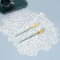Hosoncovy Set di 4 tovagliette decorative a forma di foglia di corallo in PVC, resistenti al calore, antiscivolo, per la casa e la cucina (argento)