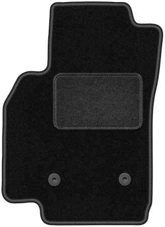 Velours-Fahrermatte passend für Opel Karl 2015-, Schwarz, LUX, passgenau | passend für Schrägheck; Velours-Teppich (Polypropylen), ca. 6,5 mm; rutschfest, runde Befestigungen (Typ OP)