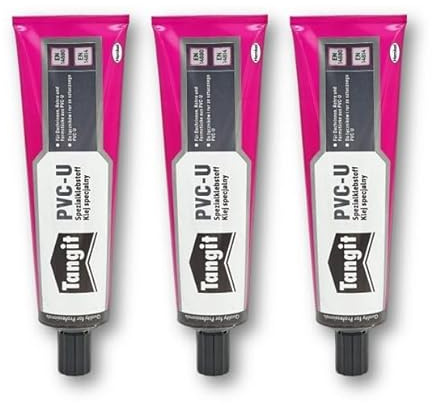 Tangit PVC-U Spezial Klebstoff für Rohrverbindung bei Druck- und Abwasserleitungen (125g / 3 Stück)