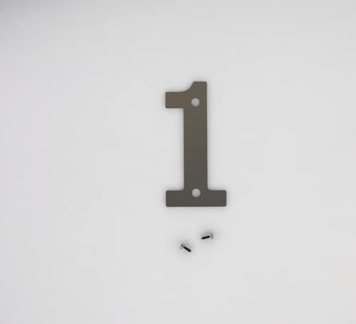Just Cutters 3'' House Numbers + Letters Metal - Rustic Steel Door Numbers for Indoor and Outdoor Use (Number 1)