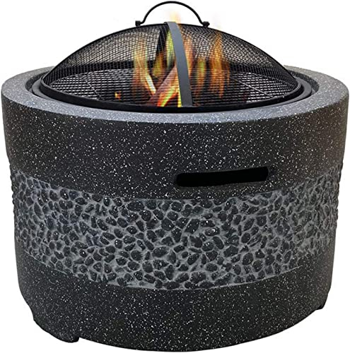 Garten-Feuerstelle, Grillschale, Grillgestell, Feuerstellen, Schalen, für Gartengrill, große Holzfeuerung mit Grill und Deckel, Steintisch, Gusseisen-Feuerstelle im Freien zum Verbrennen von Holz