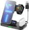 INIU 3 en 1 Chargeur sans Fil, 15W Qi Certifié Chargeur Induction Lumière Adaptative pour iPhone 15 14 13 12 Pro Max Plus Mini XS, iWatch Series 8 7 6 5 4 3 2 SE, AirPods 1 2 3 Pro