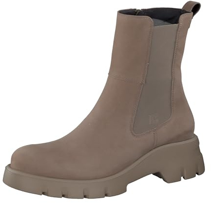 Paul Green Damen Chelsea-Boots, Frauen Chelsea Boots,halbstiefel,Kurzstiefel,uebergangsschuhe,uebergangsstiefel,flach,Bootee,Beige (Antelope),37 EU / 4 UK