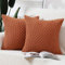 Madizz 2er Set Boho Gestreifte Kissenbezüge Weicher Kord Dekorativer Kissenbezug für Schlafzimmer Sofa Kissenhülle Ziegelrot 35 x 35 cm