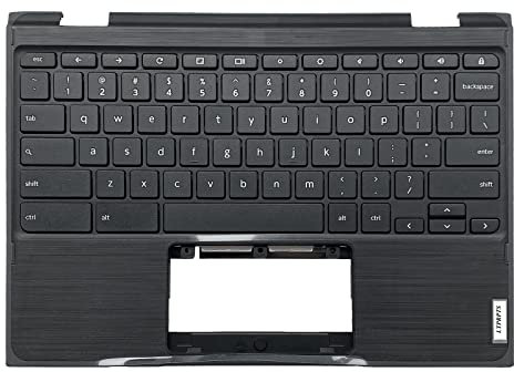 LTPRPTS Replacement Laptop Upper Case Palmrest Non-Backlit Keyboard Assembly Part for Lenovo 300E Chromebook 2nd Gen AST 82CE 5CB0Z21541 Black