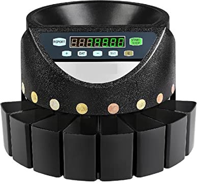 300 Coins/Min Euro Coin Sorter Counter Professional Electric Automatic Machine LED Display for School Shop Bank Commercial
