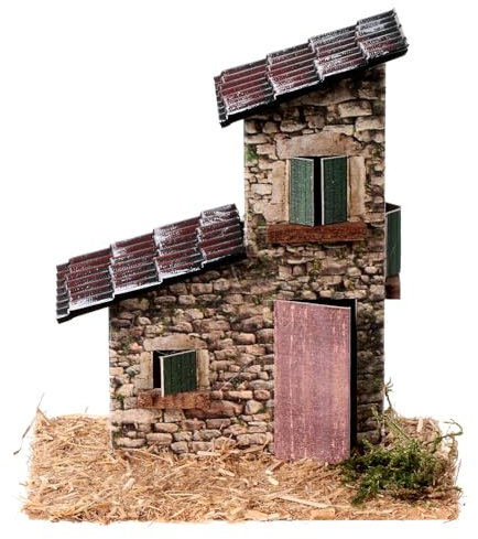 Holyart Casetta di Sassi h 8 cm Stile Rustico 15x10x10 cm