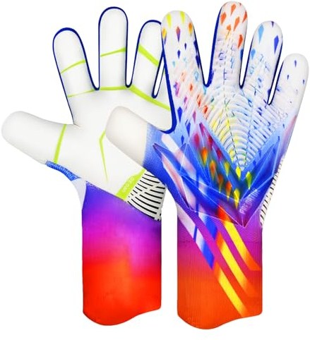 QUICARD Torwarthandschuhe, Gute Griffigkeit Fußballtorwart-Handschuhe in den Größen 6/7/8/9/10, Starker Empfänger für Männer, Jungen, Jugendliche, Erwachsene, Kinder und kleine Hände (Weiss, 9)