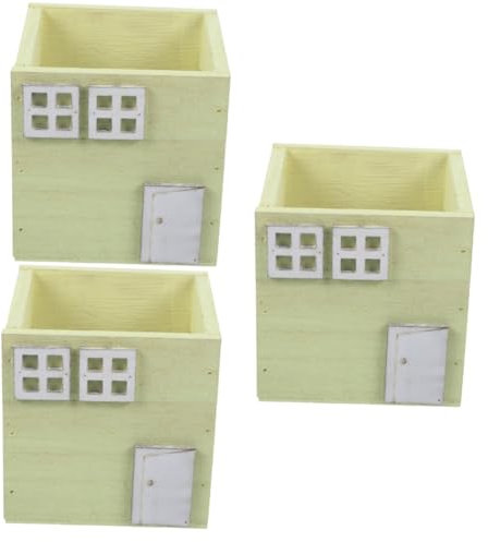 Yardwe 3stücke Holzpflanzgefäß Rustikaler Blumentopf Für Sukkulenten Und Kleine Pflanzen Dekorativer Blumentopf Für Tisch Fensterbank Oder Balkon Für Deko