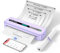 ASprink Mobiler Drucker, Thermodrucker A4 M832 Tragbarer Drucker Nur Thermopapier, 300DPI Bluetooth Portable Printer A4 für Unterwegs Kompatibel mit Android und iOS - Lila
