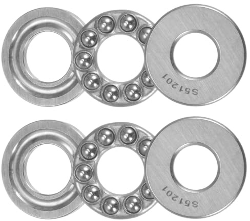 QUARKZMAN 2 Stück Kugellager S51201 Axiallager 12mm x 28mm x 11mm Edelstahl mit Unterlegscheiben ABEC1