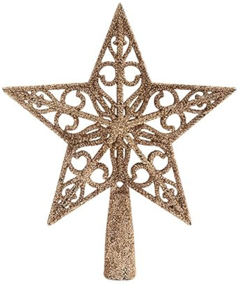 RPw333 - Stella decorativa per albero di Natale, con stella, colore bronzo, taglia unica