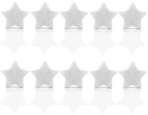 PYJLBX Magnete für Magnettafel, 10 Magnet Kühlschrankmagnete Kühlschrank Magnete Mini Magnete Klein Whiteboard Magnete Magneten Starker Halt Tafelmagnete, für Whiteboard, Pinnwand,Küche (Sterne, Weiß)