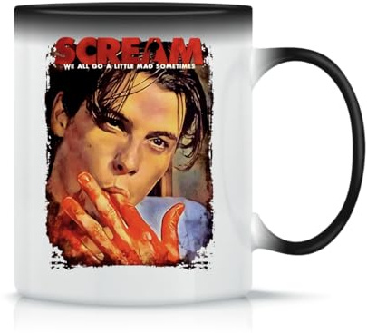 Moonai Scream Movie Billy Loomis Skeet Ulrich Coffee Tea Cup Ceramic Classic Magic White Black Pink 330 ml, Moonai-Mug-Magic-330 ml-DBFMW
