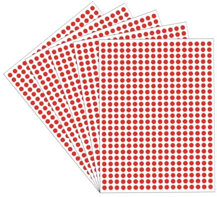 4500 Stück 6 mm farbige Punkt-Aufkleber, selbstklebende Farbcodierungsaufkleber, kleine Kreise, Farbkodierungsetiketten, runde Aufkleber, Etiketten, Garage, Verkaufspreisaufkleber, Rot
