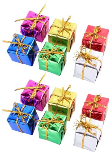 TOPBATHY 72Pcs Mini Boite Cadeau Noel Décor Mini Cadeau Paquet Miniature De Noël Ornement Boîtes Suspendues Décorations Faveurs de Fête pour Arbres de Noël Guirlande