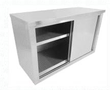 METRO Professional Armadio pensile per cucine professionali GWCB1180, acciaio inox, 180 x 40 x 65 cm, con 2 porte scorrevoli, argento