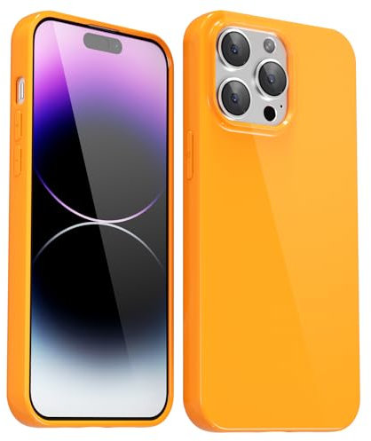 Svanove für iPhone 14 Pro Max Hülle Silikon Case, Bunt Weich TPU Ultra Dünn Handyhülle Einfarbig Handy Hülle Mädchen Frauen, Glatt Plastik Schutzhülle Slim Silikonhülle Gummi Bumper, Neon Orange
