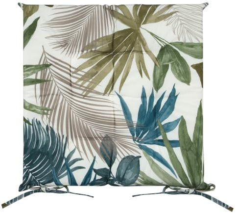 Eurofirany Wasserfeste Stuhlkissen Outdoor Sitzkissen Garten Kissen Terasse 40x40 Auflage Sitzauflage Bodenkissen Polster (Dschungel Beige)