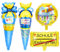 HOWAF 4 Luftballons Einschulung Deko Junge, Zuckertüte Folienballon Einschulung Luftballons, Endlich Schulkind Luftballon, Helium Ballon Einschulung Junge für Schuleinführung Deko, Schulanfang Deko