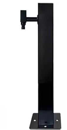 Fontaine de jardin d'extérieur avec colonne d'eau autoportante et robinet pour irrigation de jardin, design multifonctionnel et élégant (noir, 60 cm)