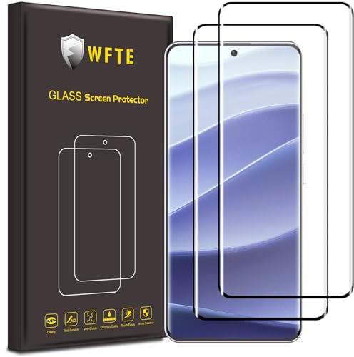 WFTE [Lot de 2 Verre Trempé pour Xiaomi Redmi Note 14 Pro 5G/Poco X7, 3D Couverture Complète Film de Protection D'écran avec Haute Transparence à 99%, Protecteur avec Dureté 9H Glass(Noir)