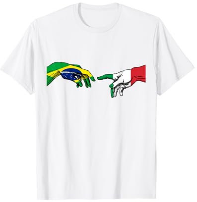 Brasile, Italia, bandiera, brasiliano, italiano, mani, di, dio Maglietta