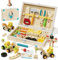 Lehoo Castle Werkzeugkoffer Kinder Werkzeug, Montessori Spielzeug ab 3 Jahre, Motorik Holzspielzeug Geschenk Junge Mädchen Werkzeug Motorik Lernspiele 2 3 4 5 Jahre